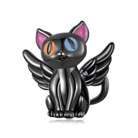Pandora Style Angel Cat Charm - SCC2299-BK Pandora Style Angel Cat Charm - SCC2299-BK