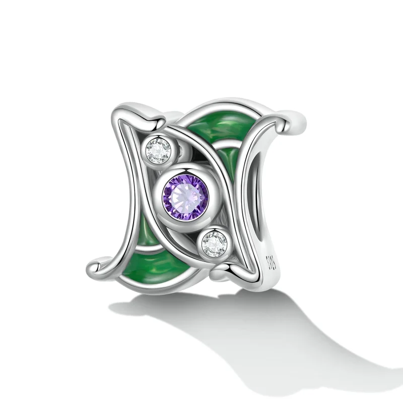 (image for) Pandora Style Art Purple Zirconium Spacer Charm - SCC2294 - View 2