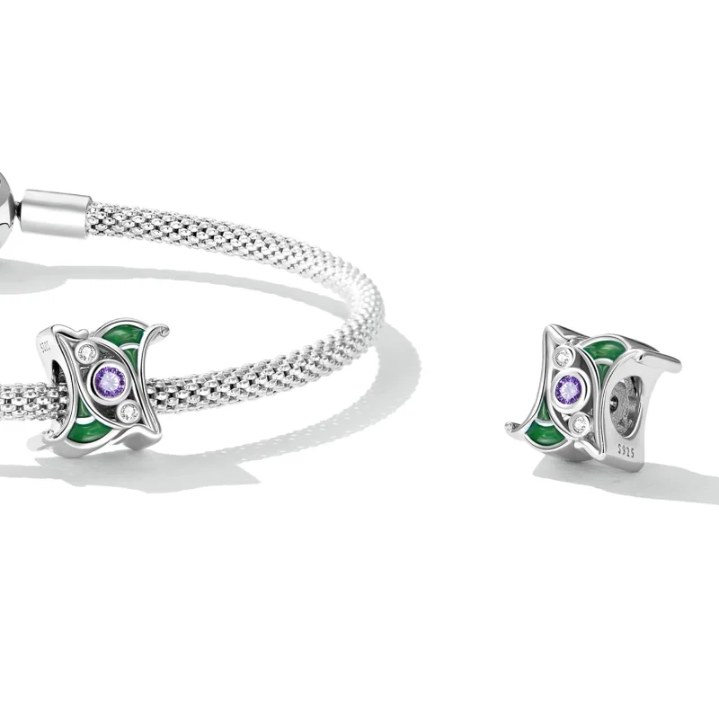 (image for) Pandora Style Art Purple Zirconium Spacer Charm - SCC2294 - View 4