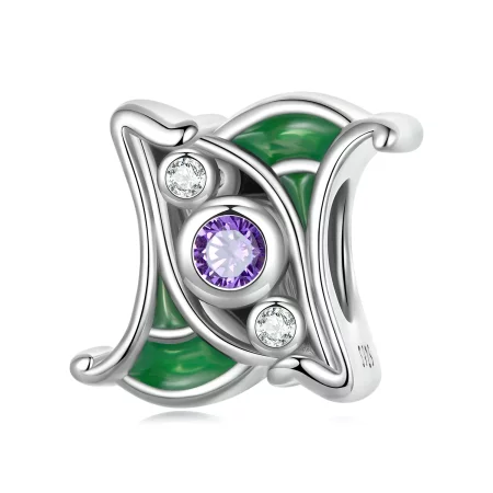 Pandora Style Art Purple Zirconium Spacer Charm - SCC2294 Pandora Style Art Purple Zirconium Spacer Charm - SCC2294