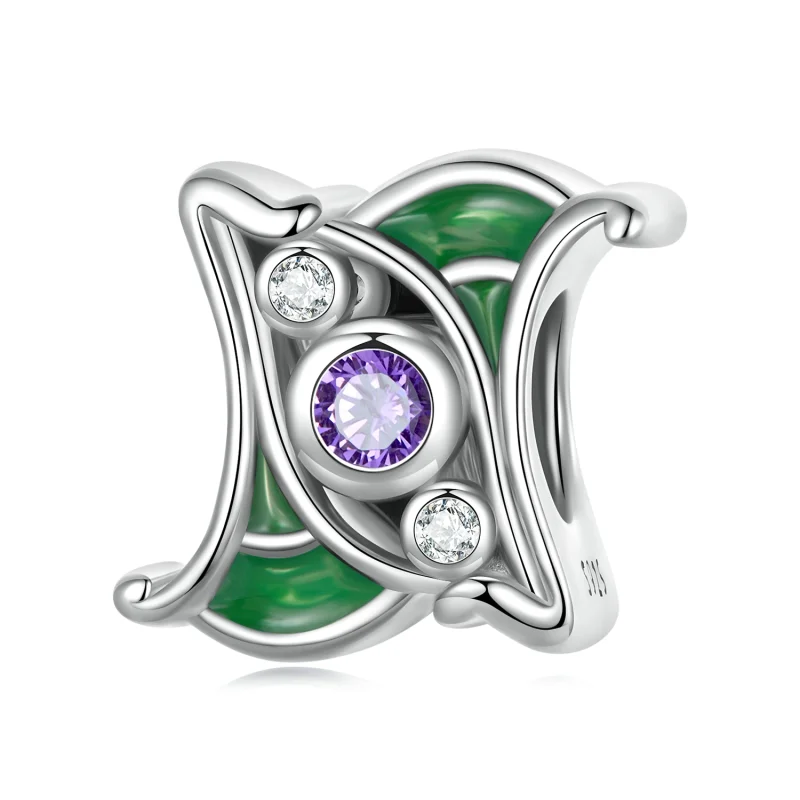 (image for) Pandora Style Art Purple Zirconium Spacer Charm - SCC2294 - Product Image