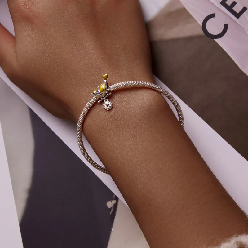 (image for) Pandora Style Birds and Flowers - Beginning of Spring Charm - SCC2191 - View 5