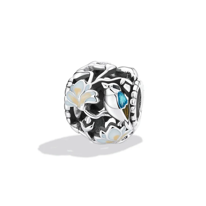 (image for) Pandora Style Birds and Flowers - Equinox Charm - SCC2194 - View 2