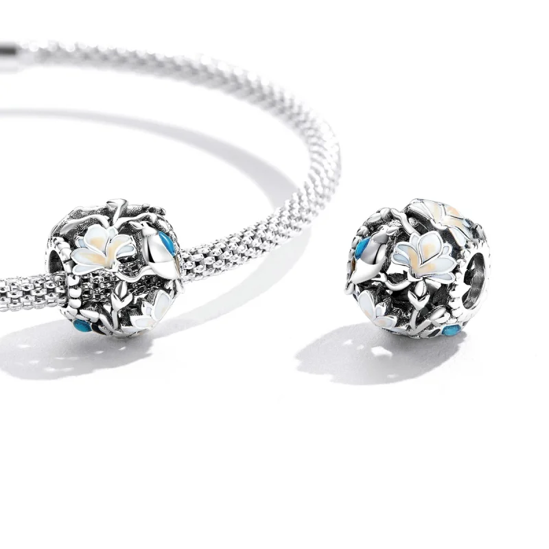 (image for) Pandora Style Birds and Flowers - Equinox Charm - SCC2194 - View 3