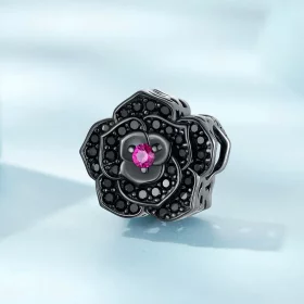 Pandora Style Black Rose Charm - SCC2380 Pandora Style Black Rose Charm - SCC2380
