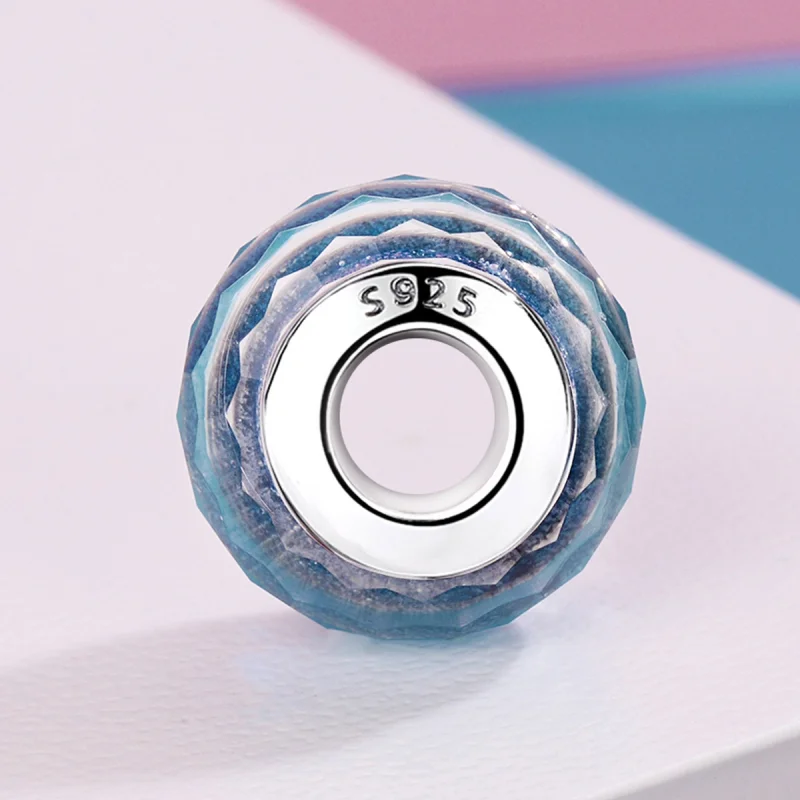 (image for) Pandora Style Blue Murano Glass Bead Charm - SCZ054 - View 3