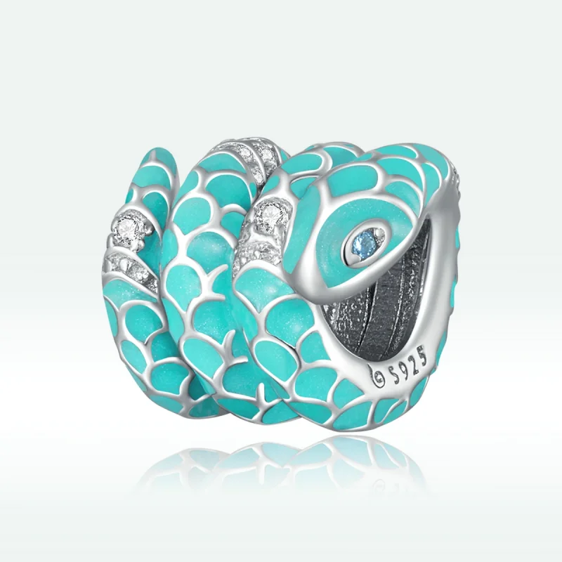 (image for) Pandora Style Blue Snake Charm - BSC576 - Product Image