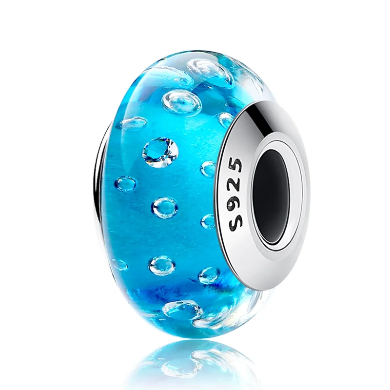 (image for) Pandora Style Blue Trend with Threaded Murano Glass Charm - SCZ029 - View 2
