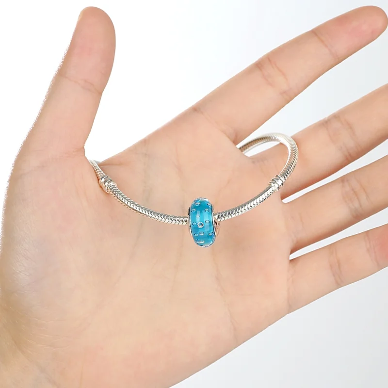 (image for) Pandora Style Blue Trend with Threaded Murano Glass Charm - SCZ029 - View 5