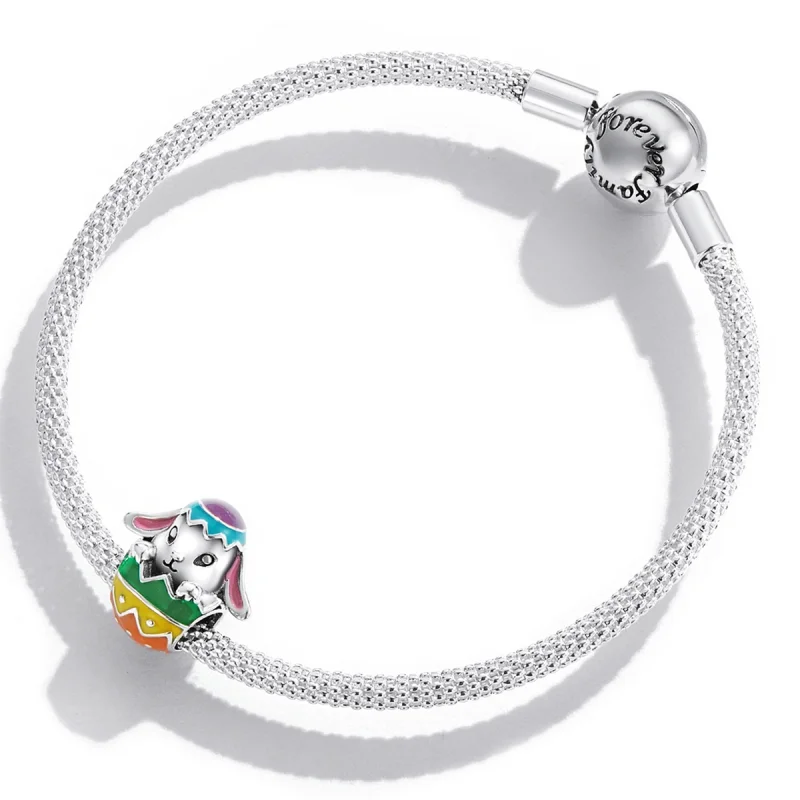 (image for) Pandora Style Bunny Eggs Charm - SCC2117 - View 3