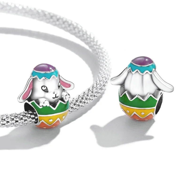 (image for) Pandora Style Bunny Eggs Charm - SCC2117 - View 4