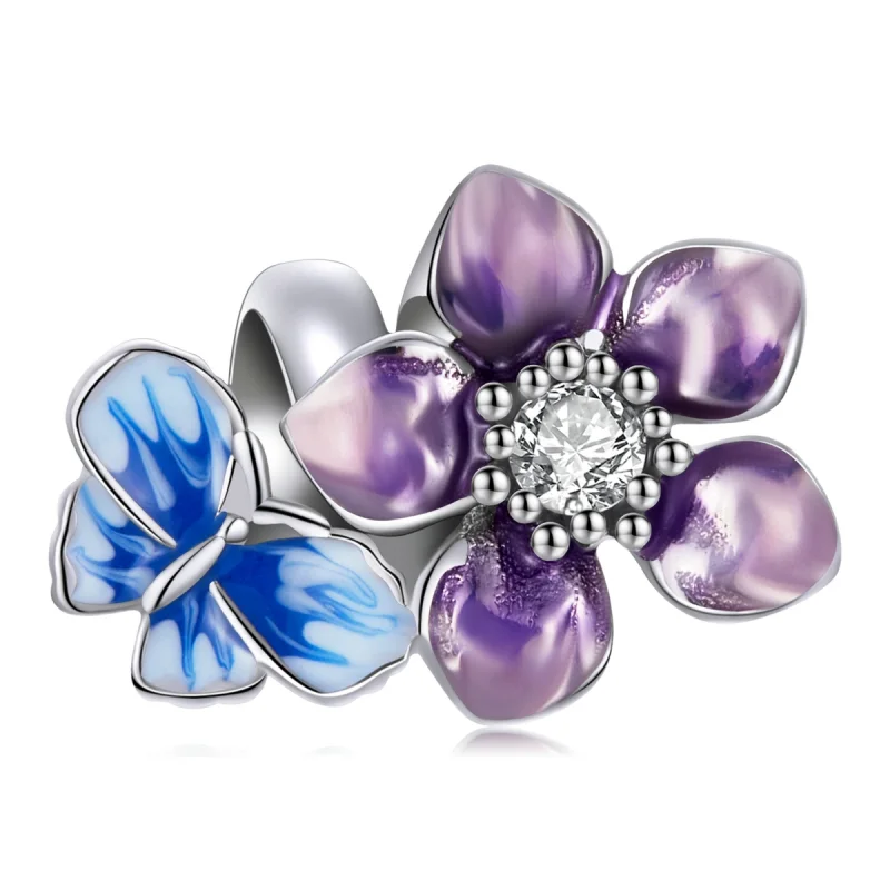 (image for) Pandora Style Butterfly Flower Charm - SCC2094 - Product Image
