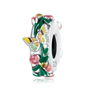 Pandora Style Butterfly Flower Spacer Charm - SCC2251 (image for) Pandora Style Butterfly Flower Spacer Charm - SCC2251