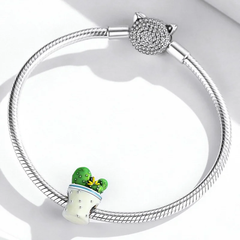 (image for) Pandora Style Cactus Pot Charm - SCC2019 - View 3