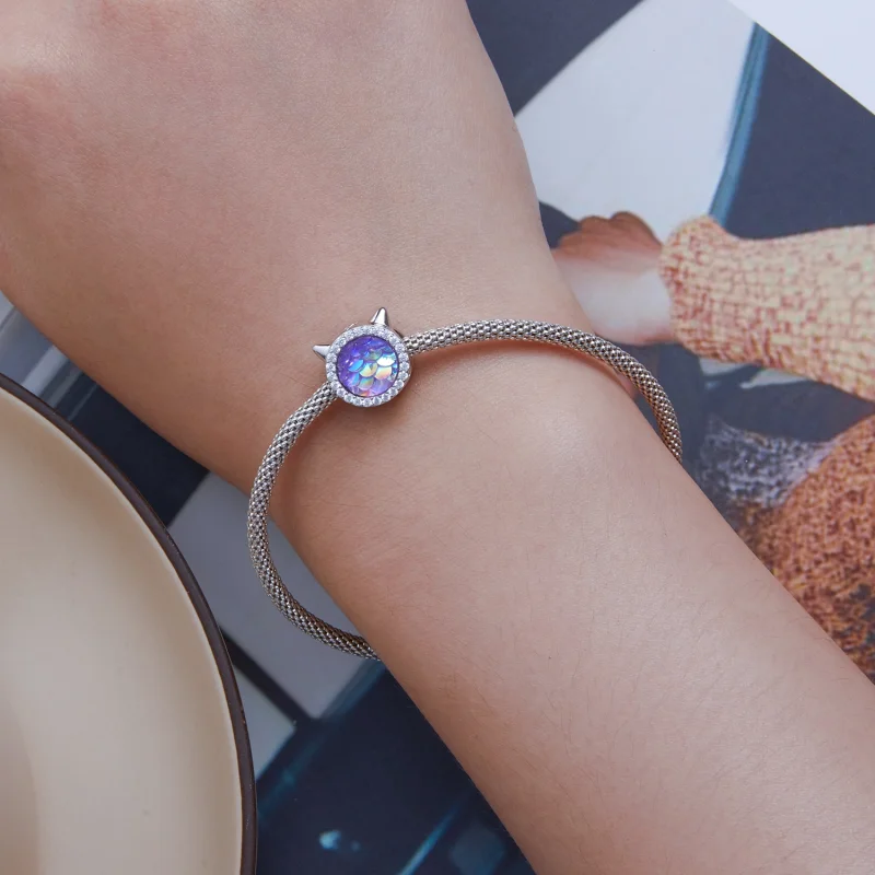 (image for) Pandora Style Cat Head Fish Scale Charm - BSC703 - View 6