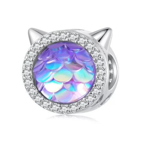 Pandora Style Cat Head Fish Scale Charm - BSC703