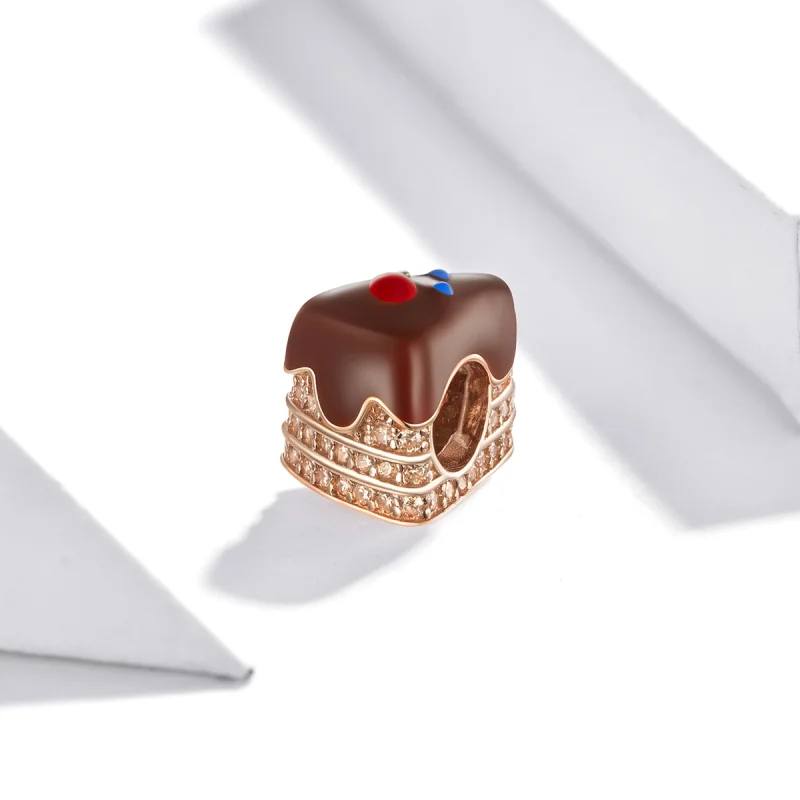 (image for) Pandora Style Chocolate Cake Charm - BSC349 - View 2