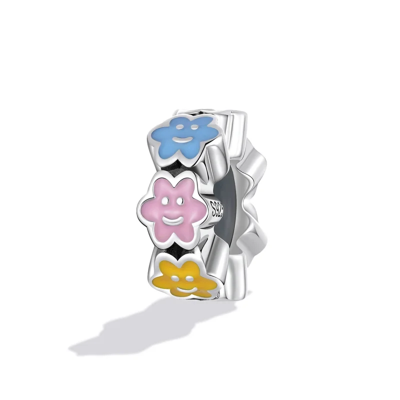 (image for) Pandora Style Colorful Cloud Smiley Face Clip - SCC2188 - View 2