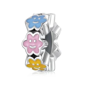 (image for) Pandora Style Colorful Cloud Smiley Face Clip - SCC2188
