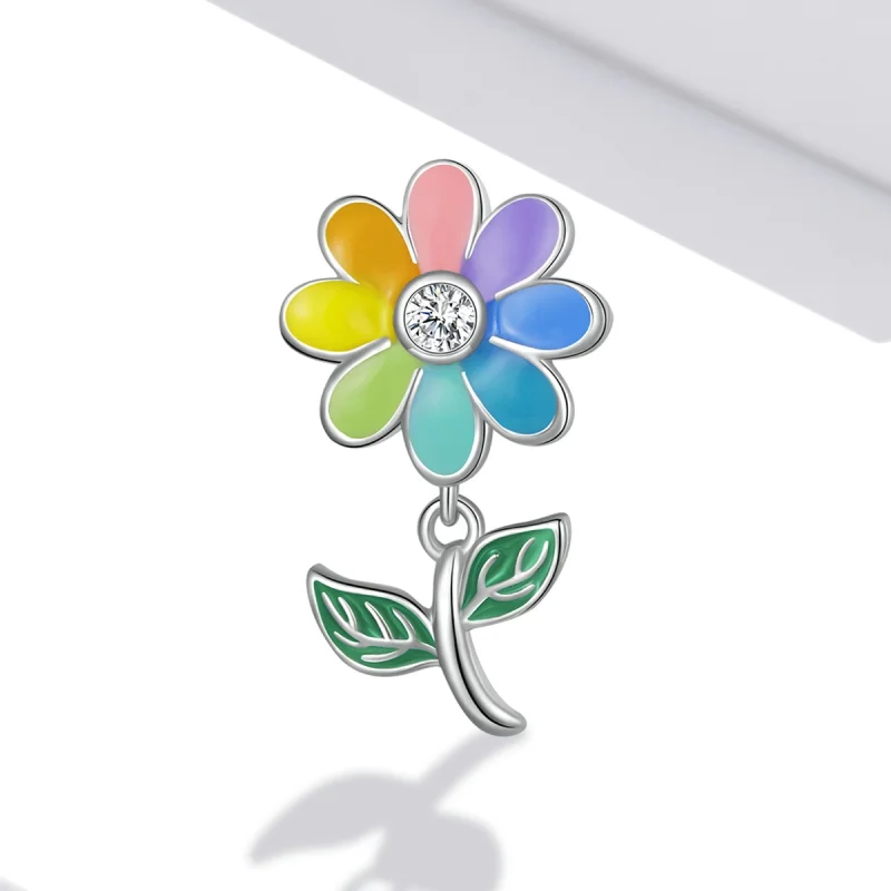 (image for) Pandora Style Colorful Sunflower Charm - SCC2088 - View 2