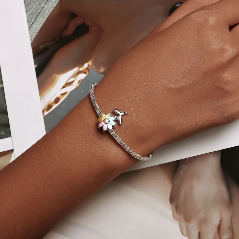 (image for) Pandora Style Colorful Sunflower Charm - SCC2088 - View 5