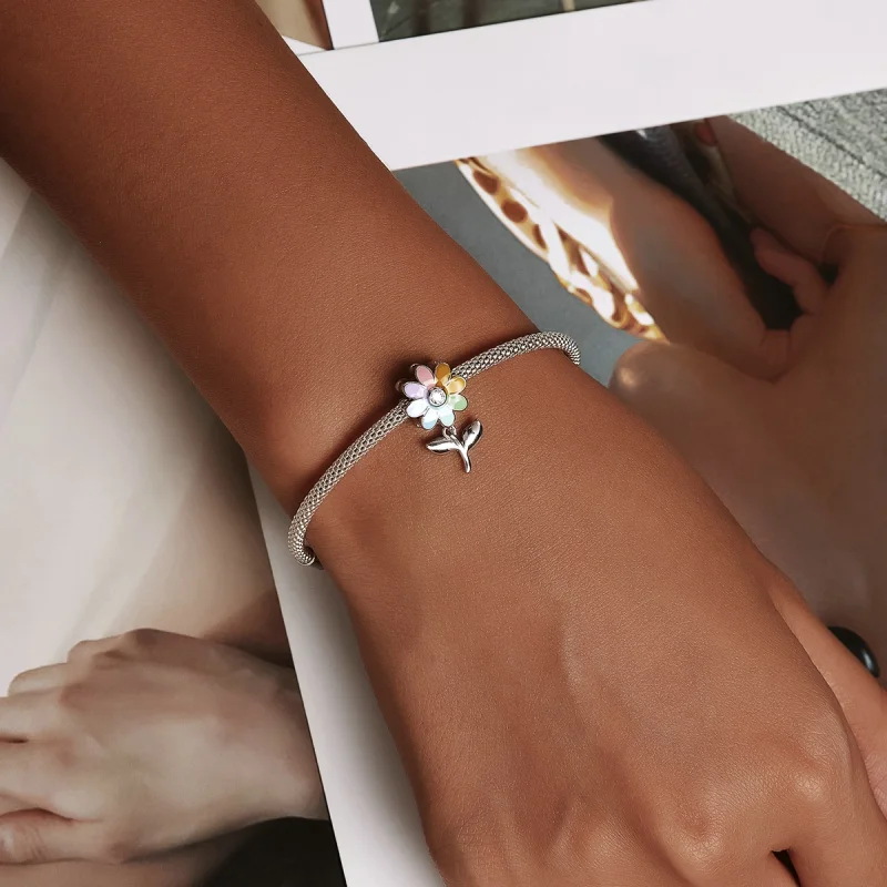 (image for) Pandora Style Colorful Sunflower Charm - SCC2088 - View 6