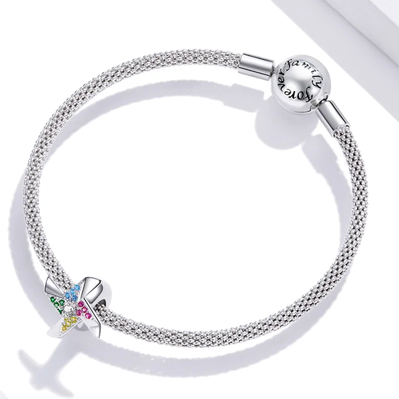 (image for) Pandora Style Colorful Windmill Charm - SCC1766 - View 3