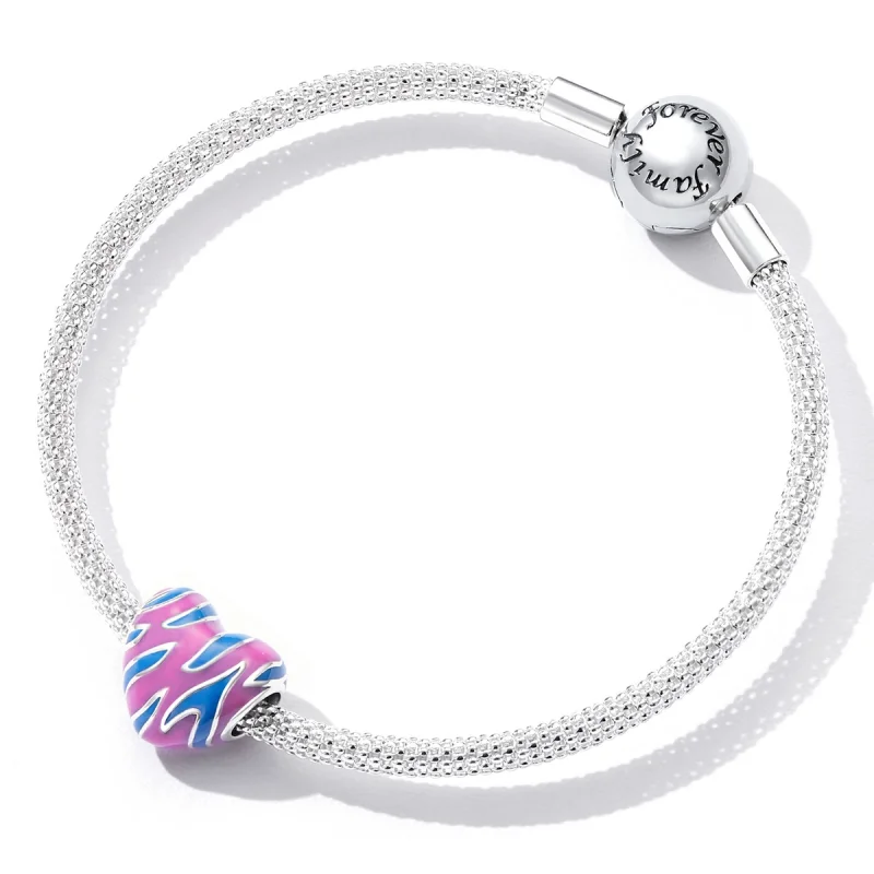 (image for) Pandora Style Contrasting Color Love Charm - SCC2215 - View 4