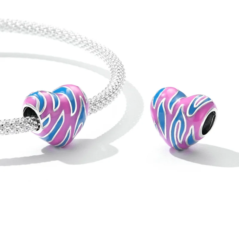 (image for) Pandora Style Contrasting Color Love Charm - SCC2215 - View 5