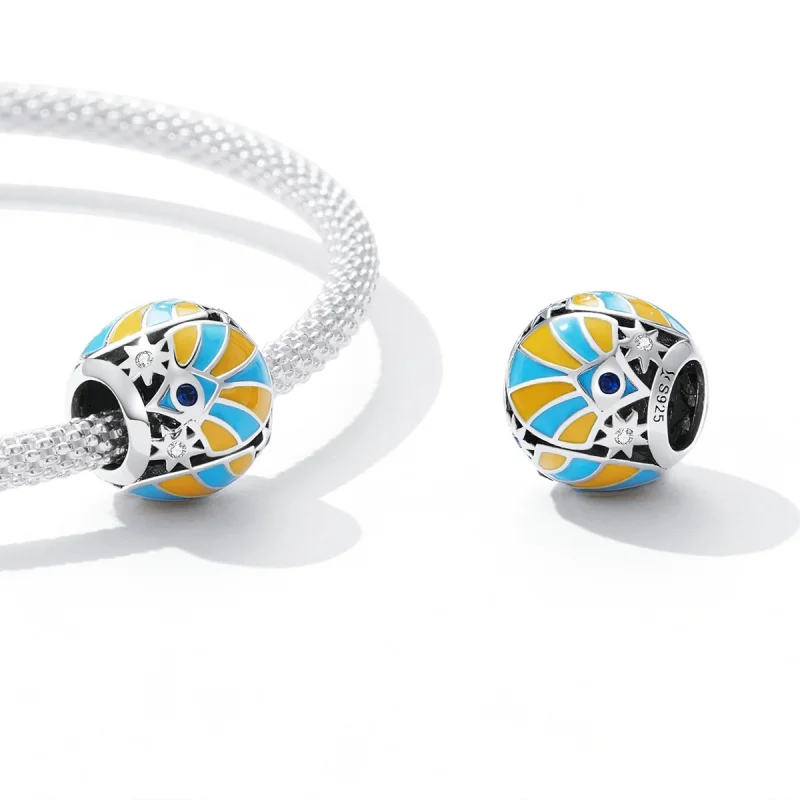 (image for) Pandora Style Contrasting Color of Mans Star Eyes Charm - SCC2201 - View 4