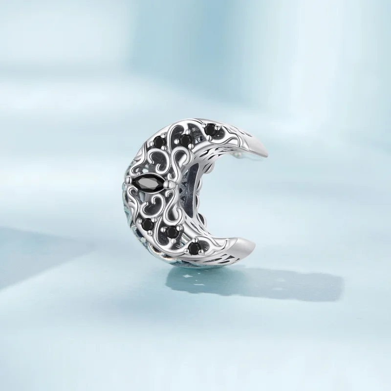 (image for) Pandora Style Dark Night Moon Charm - SCC2370 - View 2