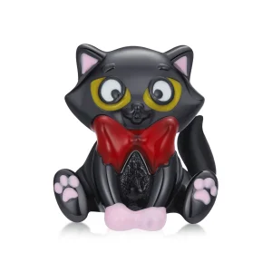 (image for) Pandora Style Elegant Black Cat Charm - SCC2031
