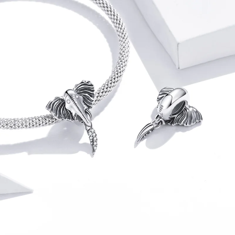 (image for) Pandora Style Elephant with Missing Teeth Charm - SCC1583 - View 5