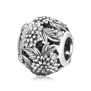 (image for) Pandora Style Embossed Flowers Charm - SCC2097