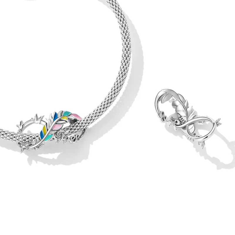 (image for) Pandora Style Feather Infinity Symbol Charm - SCC2322 - View 4