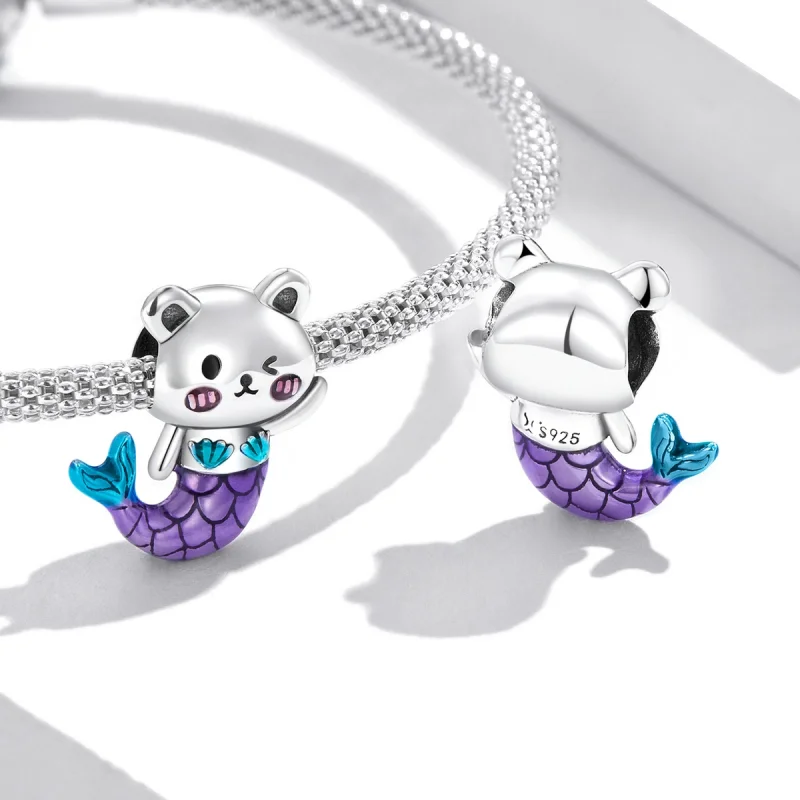 (image for) Pandora Style Fishtail Bear Charm - SCC2132 - View 4