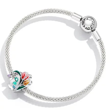 Pandora Style Flowers and Birds - Rain Charm - SCC2193