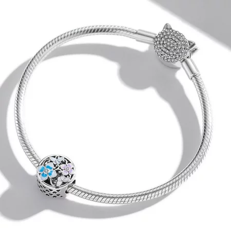 Pandora Style Flowers and Butterflies Charm - SCC2061