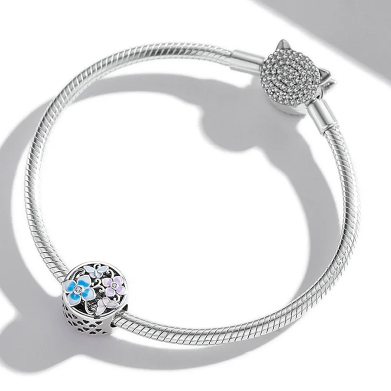 (image for) Pandora Style Flowers and Butterflies Charm - SCC2061 - View 3