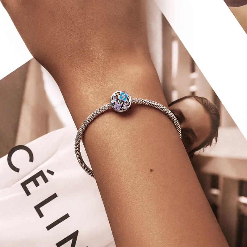 (image for) Pandora Style Flowers and Butterflies Charm - SCC2061 - View 5