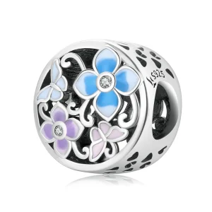 Pandora Style Flowers and Butterflies Charm - SCC2061 (image for) Pandora Style Flowers and Butterflies Charm - SCC2061