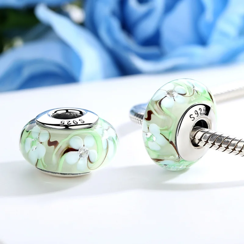 (image for) Pandora Style Flowers Murano Glass Charm - SCZ020 - View 3