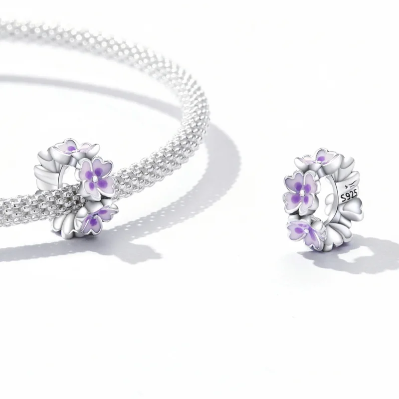 (image for) Pandora Style Flowers Spacer Charm - SCC2212 - View 4