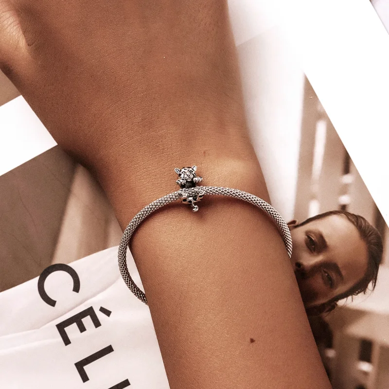 (image for) Pandora Style Funny Little Cheetah Charm - BSC556 - View 5