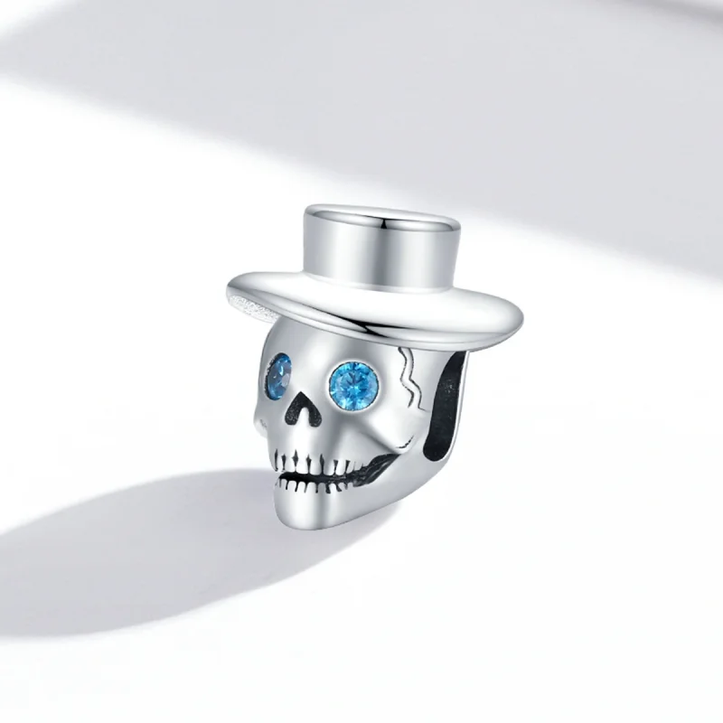 (image for) Pandora Style Gentleman Skull Charm - BSC525 - View 2