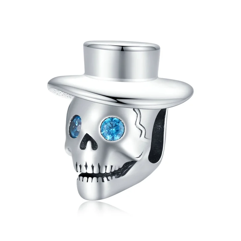 (image for) Pandora Style Gentleman Skull Charm - BSC525 - Product Image