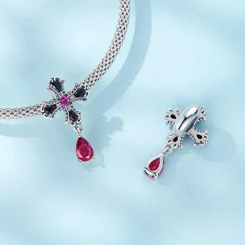 (image for) Pandora Style Gothic Cross Spacer Charm - SCC2381 - View 4