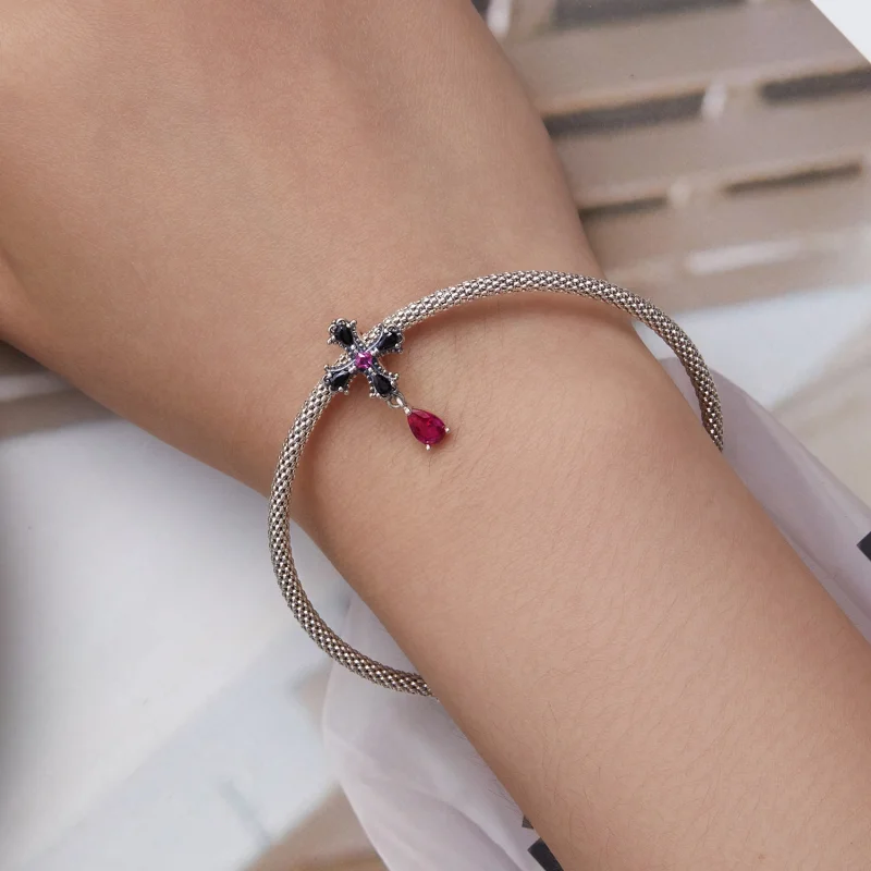 (image for) Pandora Style Gothic Cross Spacer Charm - SCC2381 - View 5