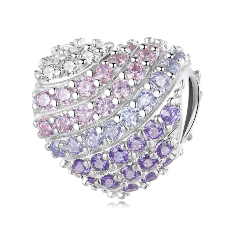 (image for) Pandora Style Gradient Heart Charm - BSC624 - Product Image