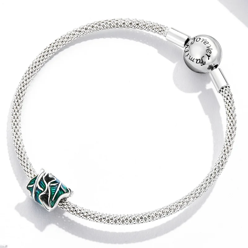 (image for) Pandora Style Green Leaves Charm - SCC2175 - View 3